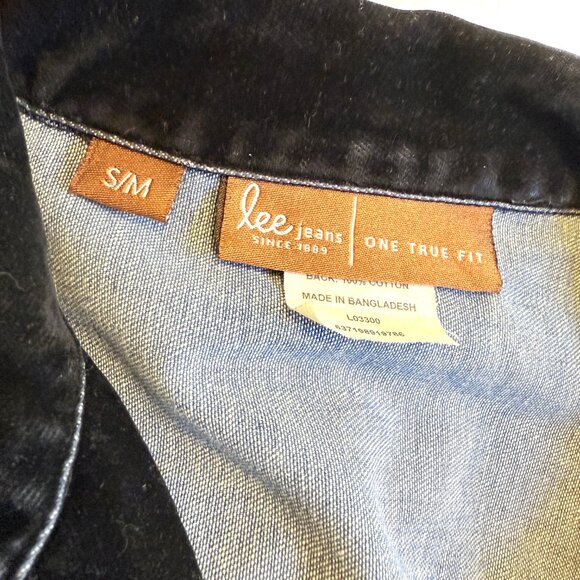 LEE Women's Sueded Finish Jacket S/M Black Distressed - Picture 8 of 9